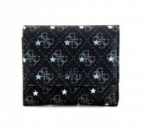 kompakte Geldbörse Guess Affair Sterne Logodruck schwarz grau