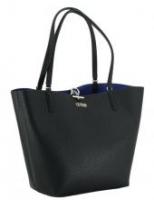 wendbare Henkeltasche 2in1 Guess Alby Blau Schwarz genarbt Knebelverschluss