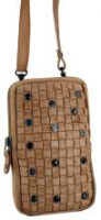 Crossoverbag Nina Harbour2nd Gürtel Phone Cardholder Caramel Flecht