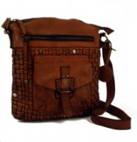 Harbour 2nd Aurora Tasche aus geflochtenem Rindleder cognac