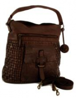 Harbour 2nd Flecht-Handtasche Iris aus Rindleder braun