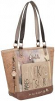 Shoppertasche beige bunt Anekke Hollywood Stars bestickt Nieten