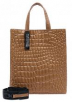 Doppelgrifftasche Liebeskind Tote Paperbag M Golden Amber Reptilprägung