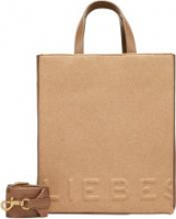 Liebeskind Filz Look Kurzhenkeltasche Paper Bag M Praline Leder