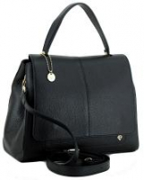 Kurzgrifftasche Caleidos Italien Black Logocharm Vollleder