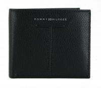 Herrengeldbeutel schwarz Leder Tommy Hilfiger Premium Extra