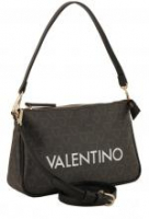 elegante Schultertasche schwarz Alloverprint Valentino Liuto