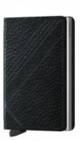 Chipkartenetui Slimwallet Stitch Linea Black schwarz bestickt