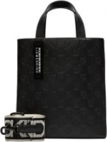 Henkeltasche mit Icon Prägung schwarz Liebeskind Paper Bag Tote S