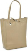 Leder Damen Shopper Caleidos Camel Hellbraun Silbermetall Masche