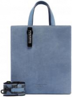 Liebeskind Paper Bag Tote M Cornflower taubenblau Veloursleder Henkeltasche