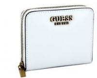 Guess Laurel SLG kleine Geldbörse weiß Ziparound glatt KLEINER FEHLER