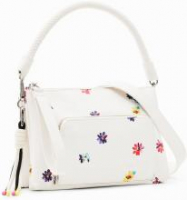 Schultertasche offwhite Blumenprint Desigual Fresia Dortmund Blanco