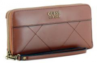 elegantes Portmonnaie Guess Katey Steppnaht Handschlaufe Braun Whiskey