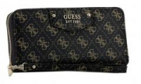 Damenportemonnaie Guess Eco Brenton Logoprint schwarz braun