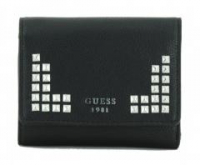 Guess Nietengeldbörse Gabi Black schwarz klappbar Trifold