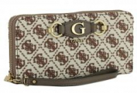 Geldbörse Stickmuster Brown Logo Guess Izzy 4G braun