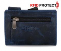 Kartenetui Secwal Antikleder Hunter blau RFID Ausleseschutz