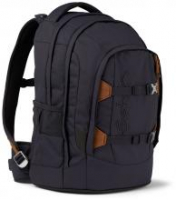 Jugendrucksack Satch Pack Nordic Grey dunkelgrau Lederapplikationen nachhaltig