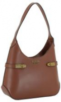 Guess Zadie Whiskey Messing Bucket Bag Cognacbraun Glattes Finish