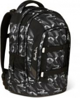 schwarz graue Schultasche Satch Pack Mountain Grid Swap your Style