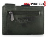 SecWal Vintage grün RFID-Schutzhülle Münzfach Reißverschluss