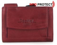 SecWal Vintage Kartenbörse mit Münzfach rot RFID-Protect
