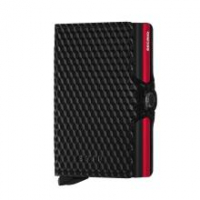 Twinwallet Cubic Black Red Secrid Kartenschutzhülle Etui Leder Aluminium schwarz rot RFID