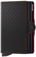 Secrid Twinwallet Perforated Black Red Leder Metall Datenschutz