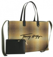Iconic Tommy Tote Amber Ochre Check Shoppertasche Wolle