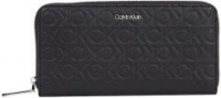Zipbörse Calvin Klein mit Monogram Prägung Black Must Wallet LG Embossed