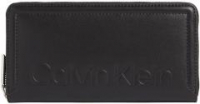 Calvin Klein Damenbörse schlicht schwarz Minimal Handware Zipwallet