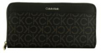 Langbörse Calvin Klein CK Must Wallet Monogrammprint dunkelbraun 