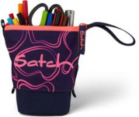 Stiftetui Pencil Slider dunkelblau neonpink Satch recycled Pink Supreme