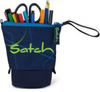 Satch Pencil Slider Blue Tech dunkelblau neongrün Stiftebecher Pennal