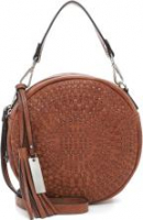 Suri Frey Rundtasche mit Flechtdesign Handtasche Ruby Cognac