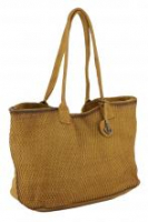 Shoppertasche Grace Mustard Harbour 2nd geflochten gelb Leder