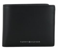 Geldbörse Tommy Hilfiger Herren Leder TH SPW Leather Extra CC and Coin Black