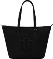 stylische Alltagstasche Tommy Hilfiger Poppy Tote schwarz Stickerei