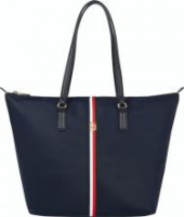 robuste Henkeltasche Tommy Hilfiger Poppy Tote Corp Navy Blau Markenstripes