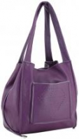 violette Henkeltasche genarbtes Leder Trendfarbe Lila Caleidos