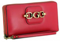 Travelwallet Guess Hensely G SLG Roman Red Markenemblem Rot Messing