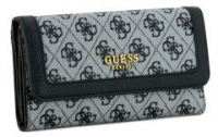 Slim Longwallet Women Guess Zadie Black Logo Schwarz Markenprint