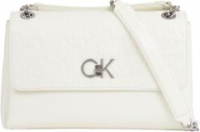 Abendtasche Kettenhenkel Calvin Klein Re-Lock Crossbody Marshmallow offwhite