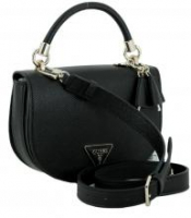 Überschlagtasche Guess Gizele Mini Saddle Crossbody schwarz Saffiano