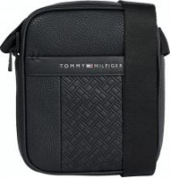 Shoulderbag Men Tommy Hilfiger Central Mini Reporter Black Materialprägung