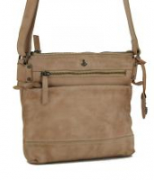 Leder Schultertasche im Used Look Harbour2nd Isalie Camelbraun