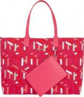 Tommy Hilfiger Iconic Tote Mono Business Shopper auffällige Stickerei Pink