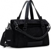 schwarze Henkeltasche Nylon Desigual Bubbles Loverty Nachhaltig