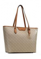 elegante Schultertasche L.Credi Filiberta Taupe braun Printdesign